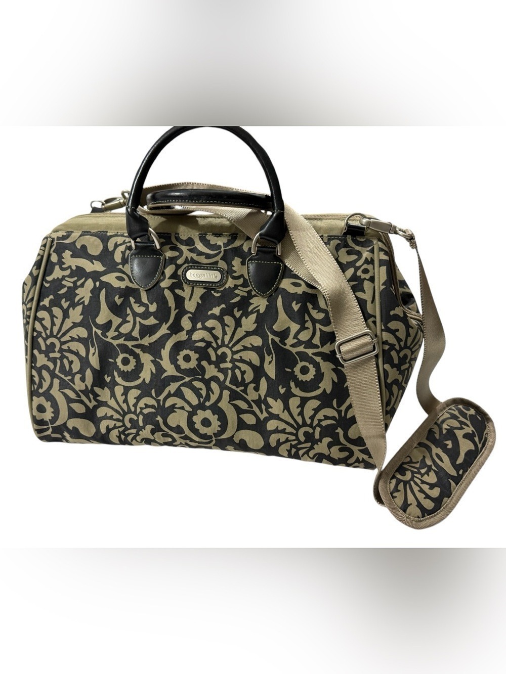Baggallini Weekender Travel Tote Duffel Floral Swirl Carry On Overnight